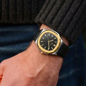 Nautilus Gold Bezel Textured Leather - View 3