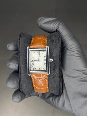 Cartier Master Tank – Brown with White Dial - View 3