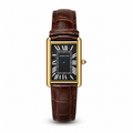 Cartier Tank Style Gold Edition (Black Roman Dial & Brown Alligator Leather) With Masterlock