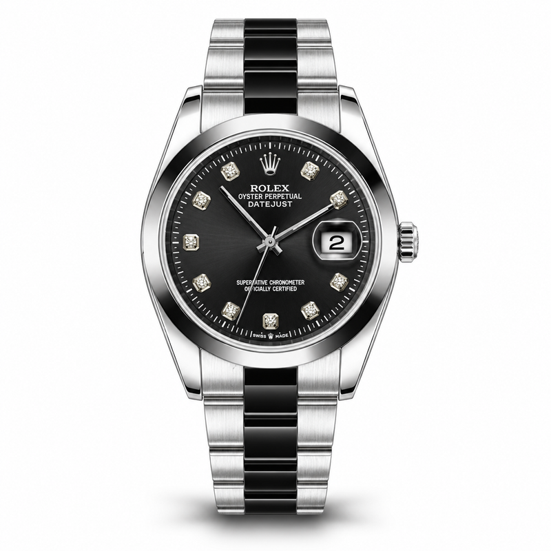 Datejust — Black Diamond Dial & Two-Tone Bracelet
