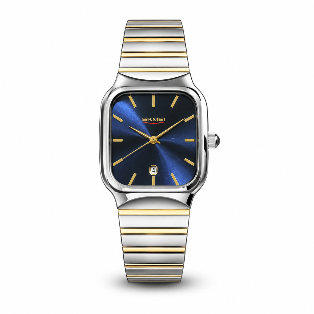 SKMEI Modern Minimalist Deep Blue Dial Two-Tone Edition