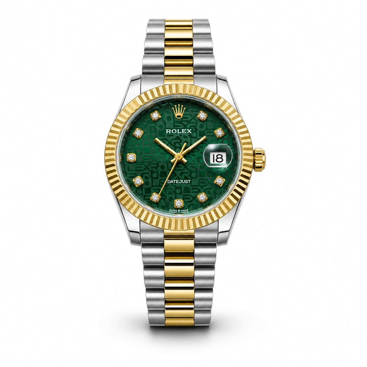 Rolex Datejust – Two-Tone Emerald Monogram