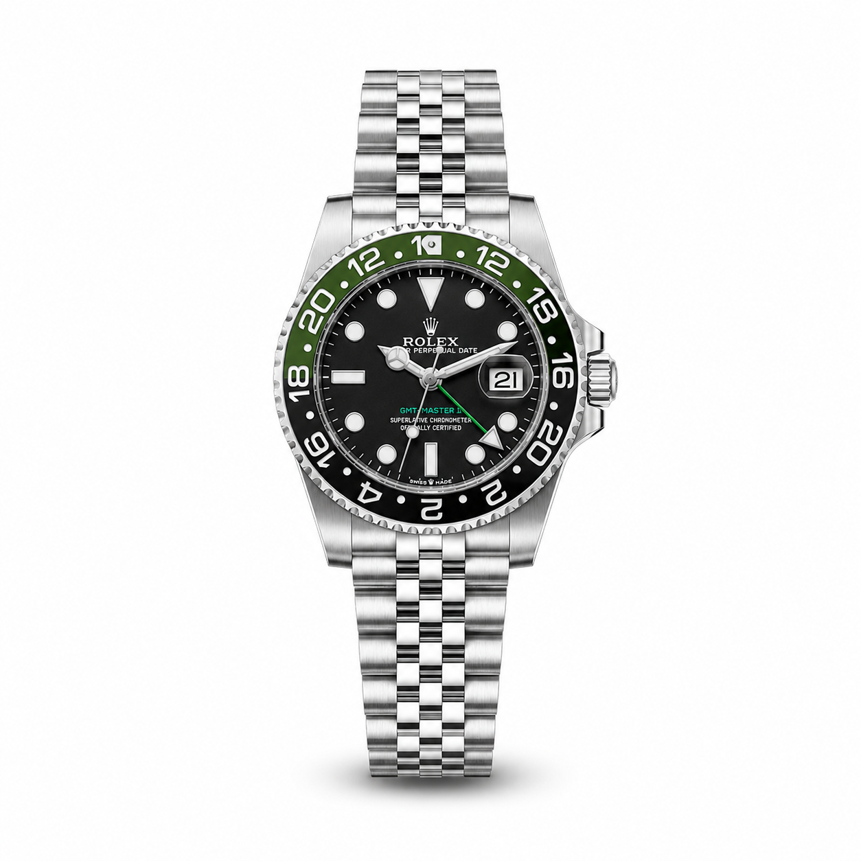 Rolex GMT-Master II "Sprite" (Destro / Left-Handed Green & Black Bezel)
