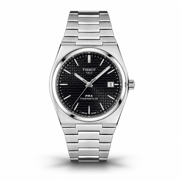 Textured PRX — Black Tissot & Steel