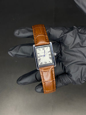 Cartier Master Tank – Brown with White Dial - View 6
