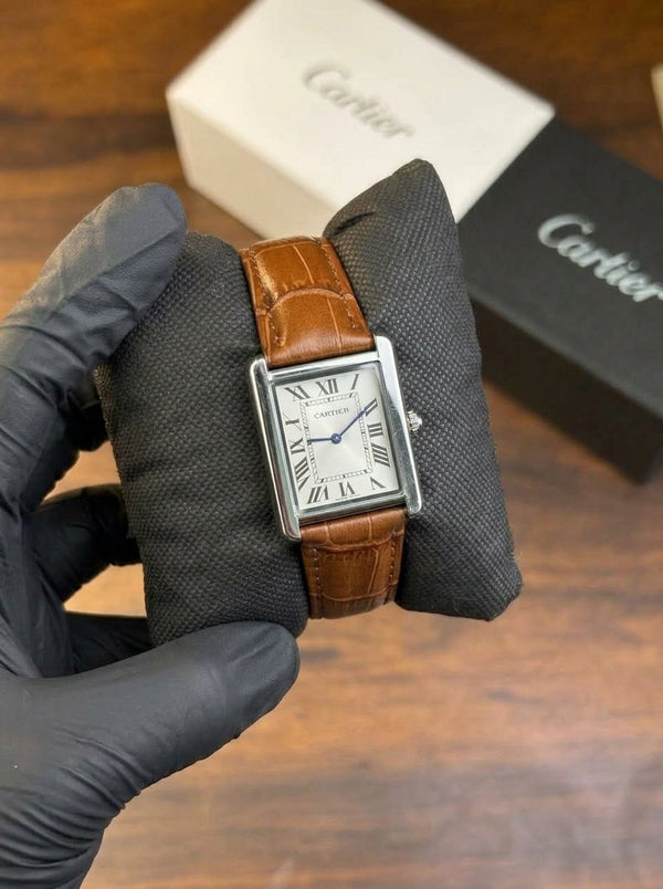Cartier Master Tank – Brown with White Dial - alternate view