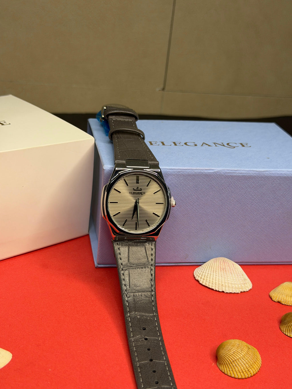 Elegance Nautilus Slate Grey Embossed Leather Edition