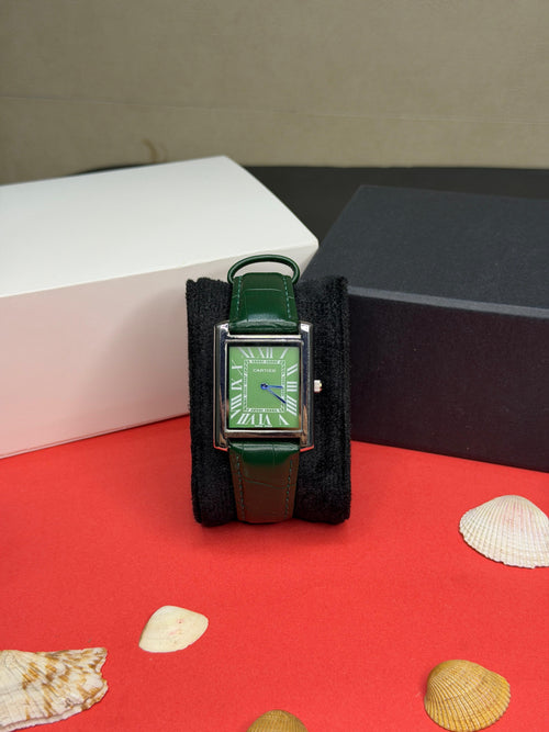 Cartier Tank Must Emerald Green Dial (Matching Green Leather Strap)