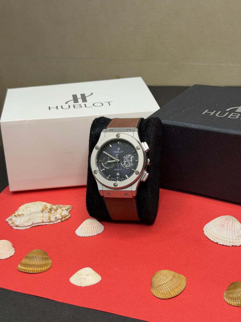 Hublot Classic Fusion Chronograph Matte Black Dial (Brown Leather Strap)