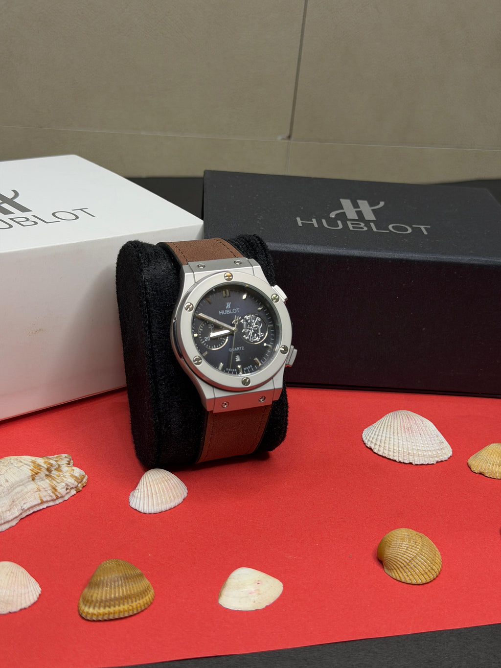 Hublot Classic Fusion Chronograph Matte Black Dial (Brown Leather Strap)