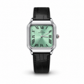Elegance Santos Aqua Mint Roman Dial (Black Leather Strap)