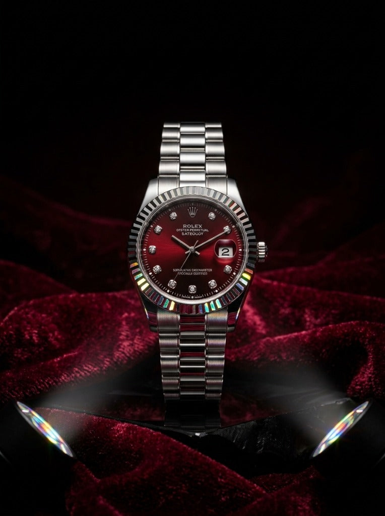 Datejust — Crimson Red & Steel